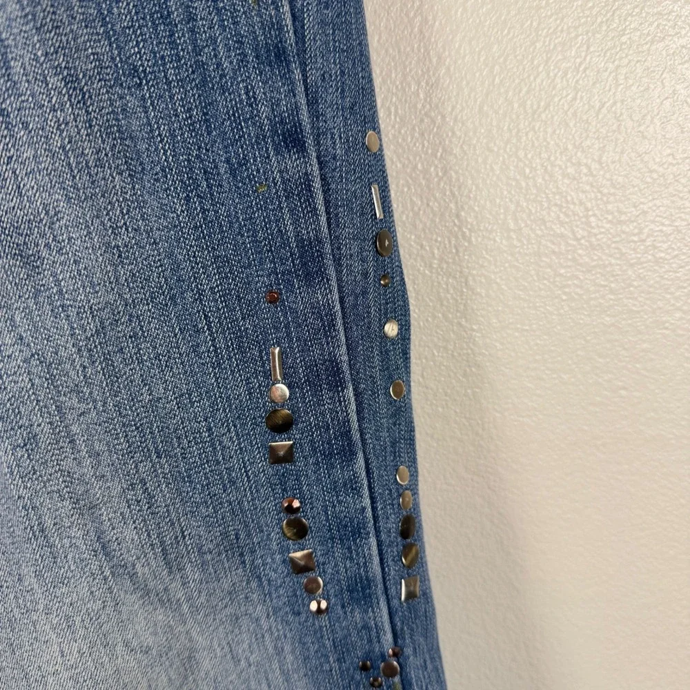 Younique Womens Studded Medium‎ Wash Denim Jeans Blue Size 11 Vintage Y2K